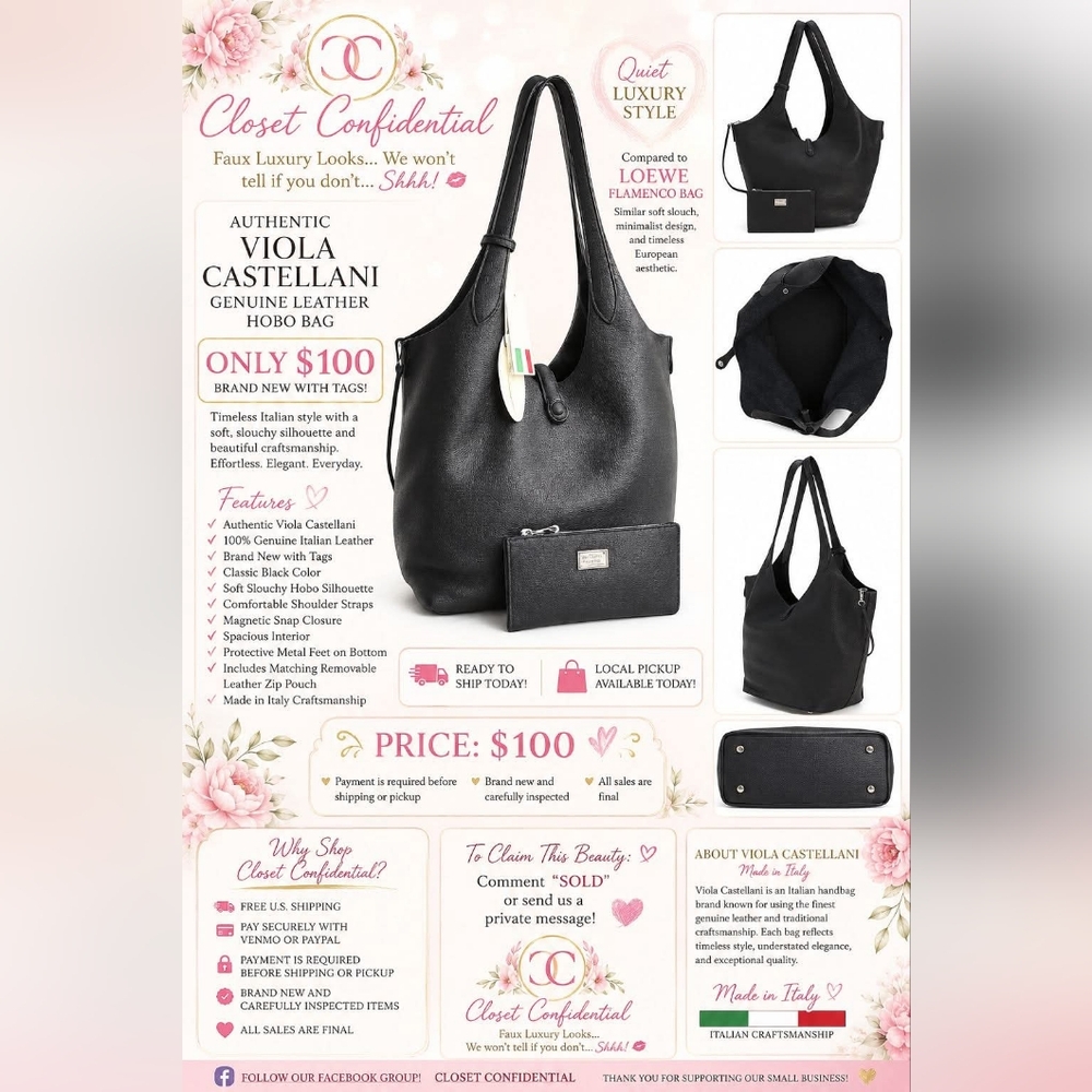 Ladies leather hobo bag